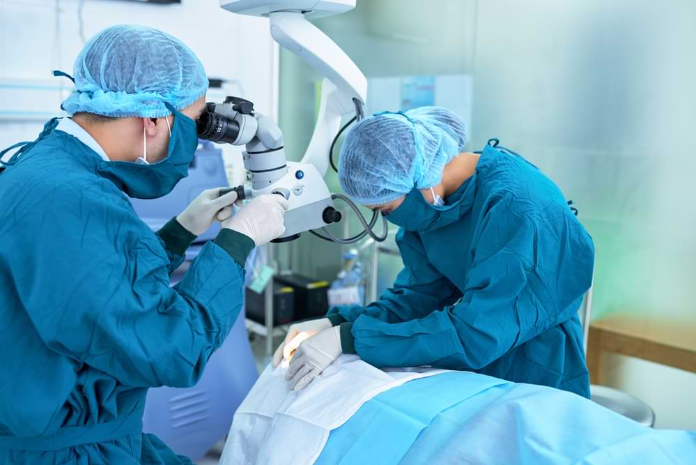 Eye doctors operating in Canberra clinic.